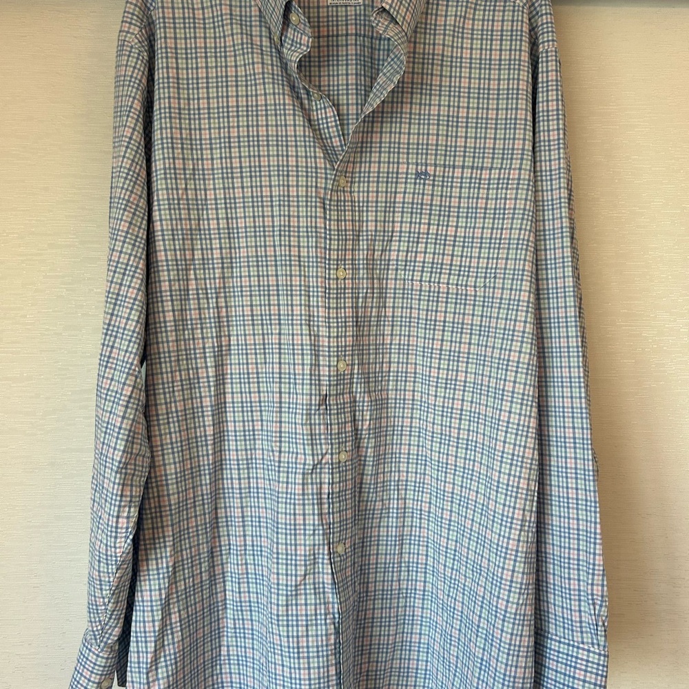 Southern Tide Multicolor Plaid Button Down Shirt XL